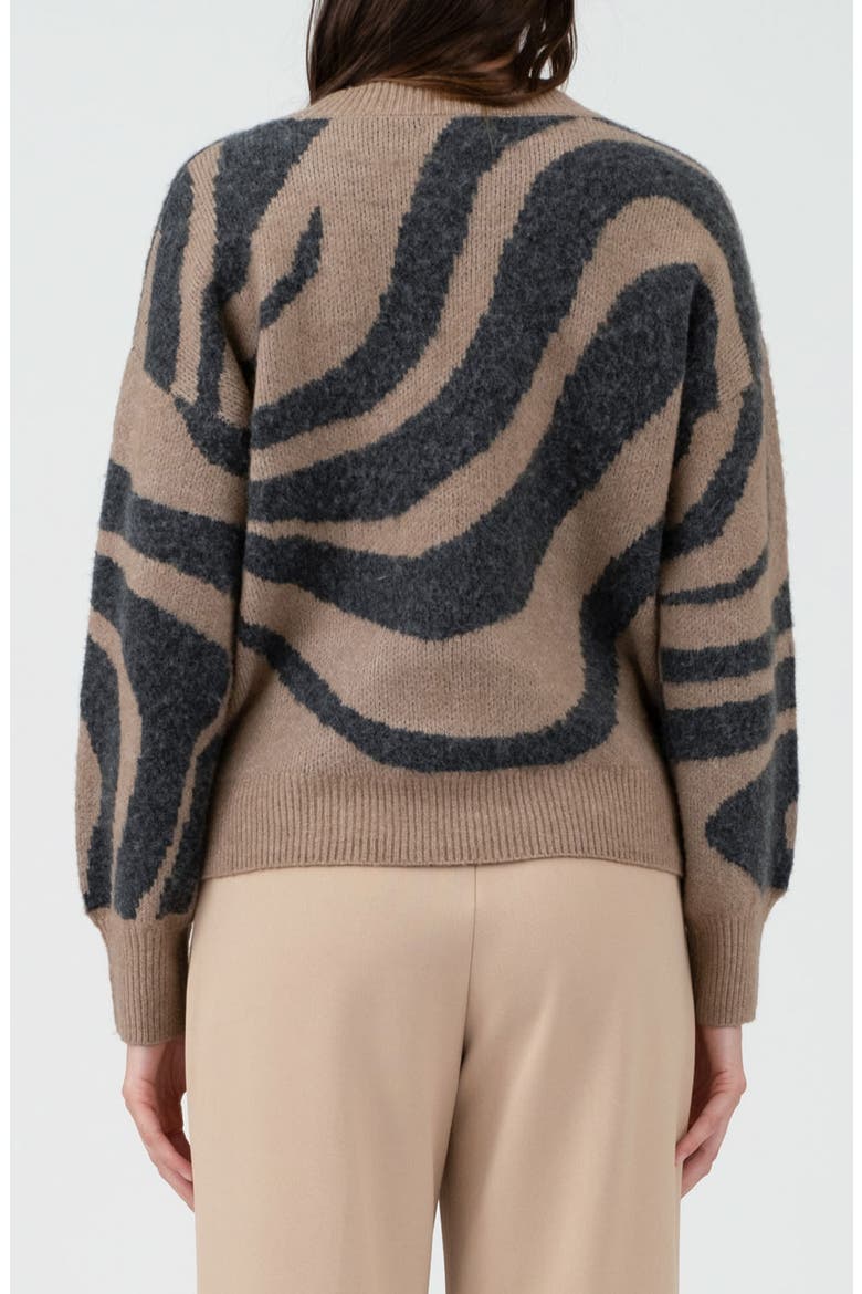 Animal Stripe Sweater, Alternate, color, MOCHA