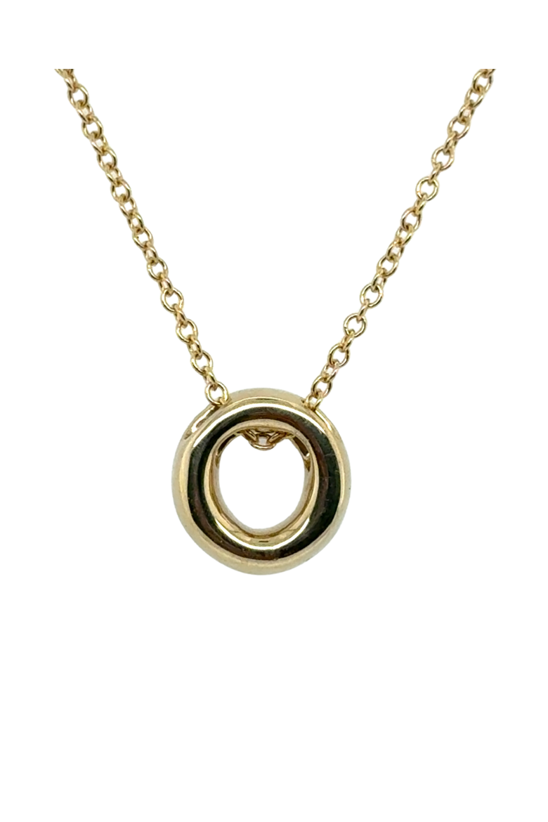 Big Bubble Initial Letter 14K Yellow Gold Diamond Pendant Necklace, Alternate, color, Gold O
