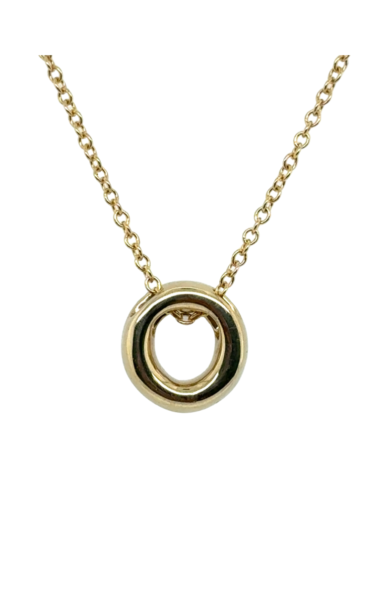 LuvMyJewelry Big Bubble Initial Letter 14K Yellow Gold Diamond Pendant Necklace, Alternate, color, Gold O