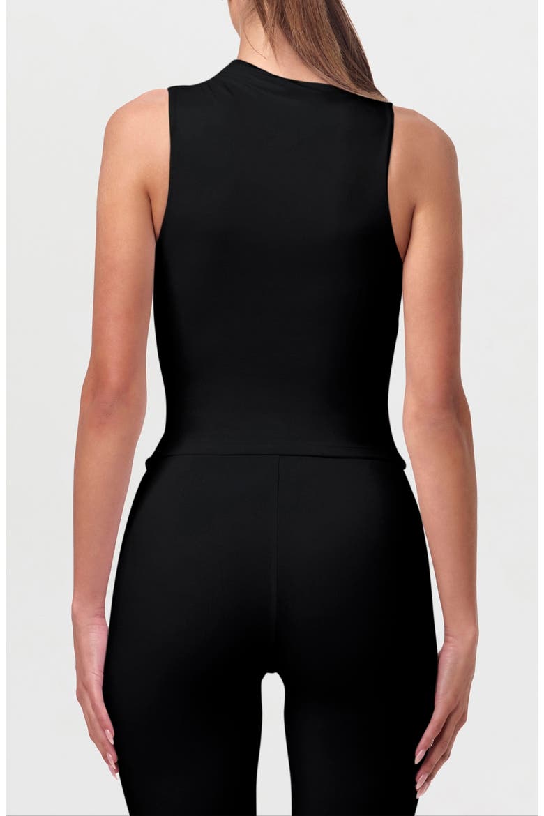 Smooth Asymmetric Neck Sleeveless Top, Alternate, color, BLACK