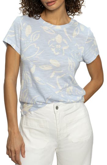 Sanctuary The Perfect Geo Print Cotton Blend Knit Top In Blue