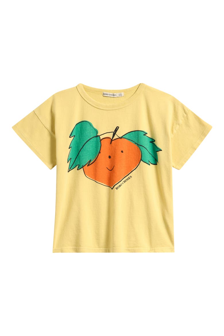 Kids' Tangerine Cotton Graphic T-Shirt, Main, color, YELLOW