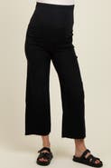 PinkBlush Raw Hem Cropped Wide Leg Maternity Jeans
