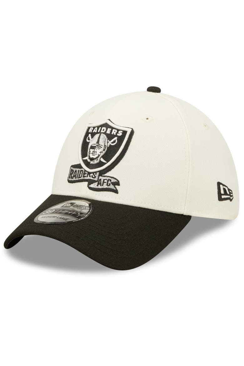 Men's New Era Cream/Black Las Vegas Raiders 2022 Sideline 39THIRTY 2-Tone Flex Hat, Alternate, color, Cream