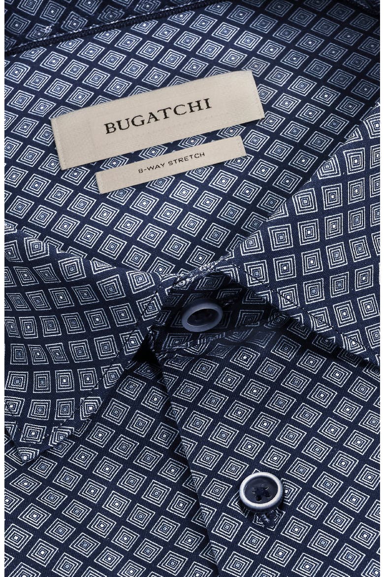 James OoohCotton Geometric Long Sleeve Button-Up Shirt, Alternate, color, NAVY