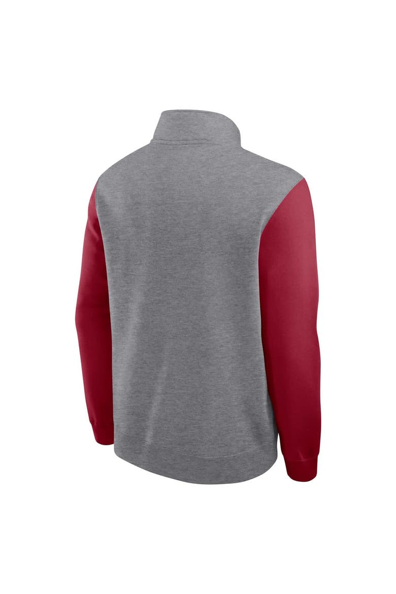 Men's Jordan Brand Heather Gray Oklahoma Sooners Club Fleece Half-Zip Pullover, Alternate, color, Heather Gray