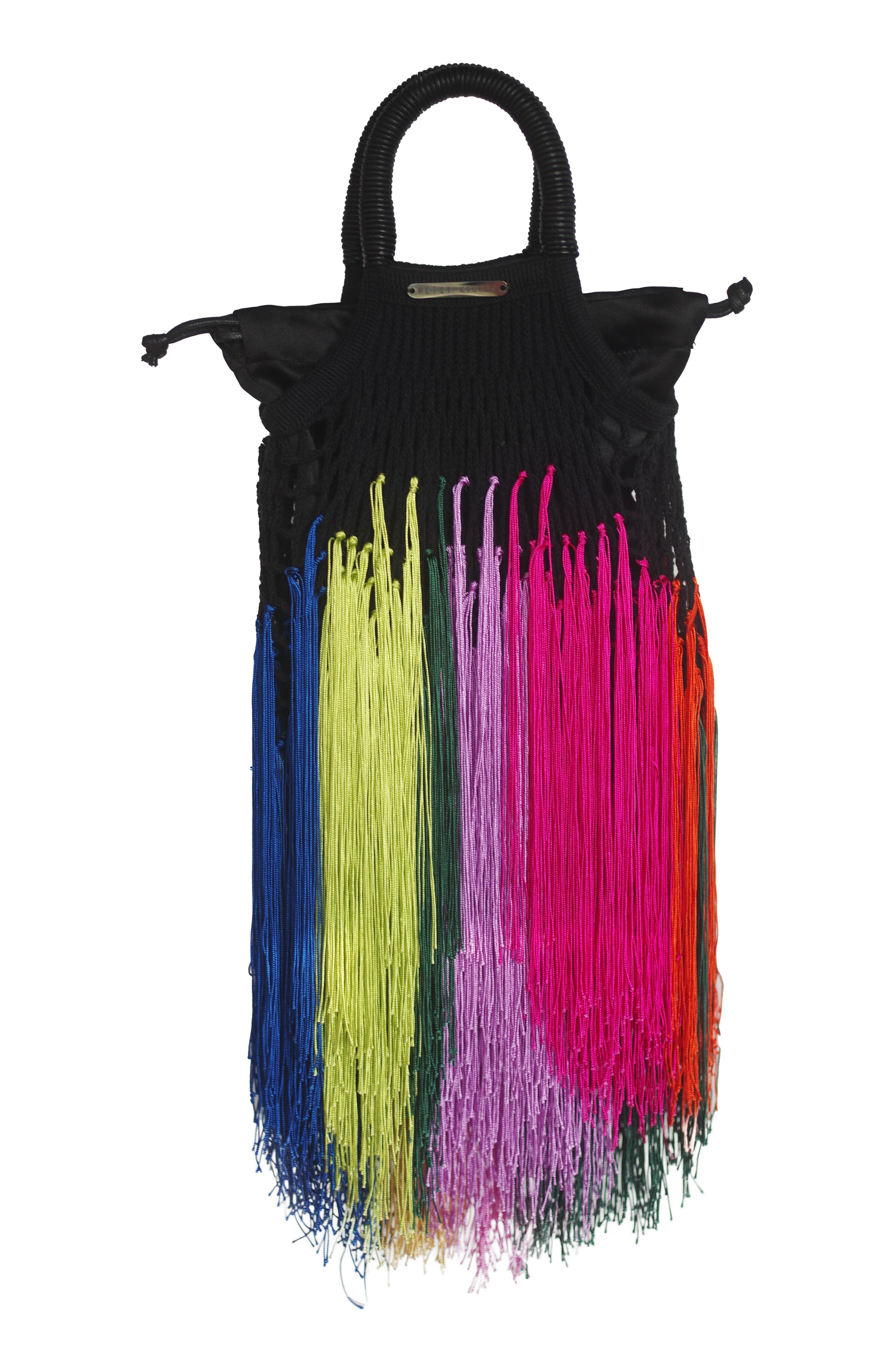 Petit Kouraj Mini Fringe Top Handle Bag, Main, color, 