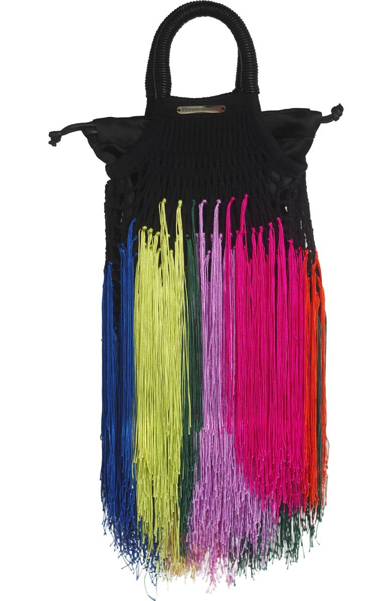 Petit Kouraj Mini Fringe Top Handle Bag, Main, color,