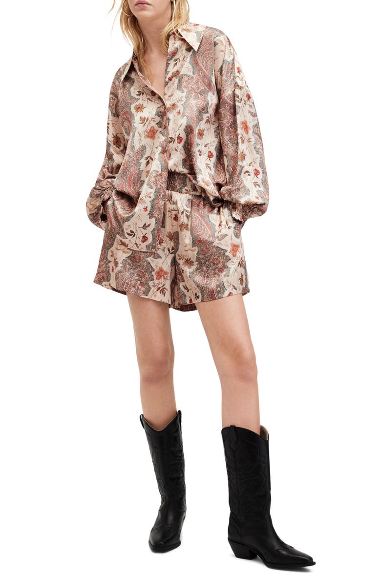 AllSaints Charli Cascade Shorts, Alternate, color,