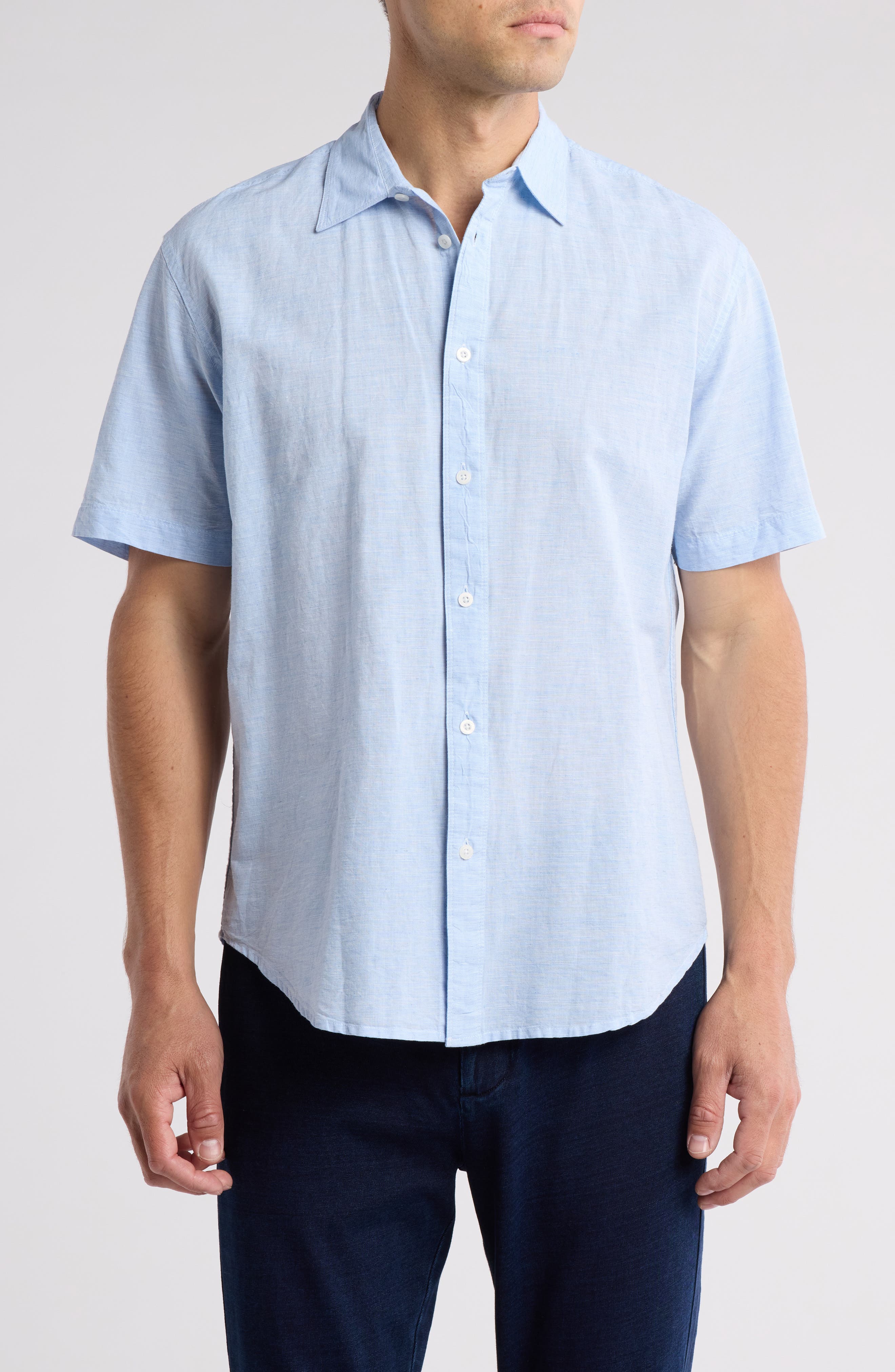 Coastaoro Dax Short Sleeve Linen Blend Button-Up Shirt