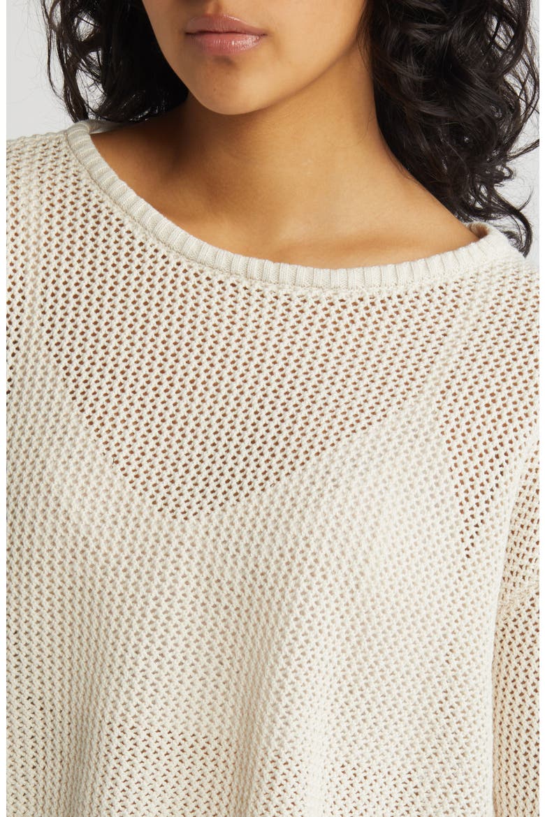 Sea Breeze Open Stitch Sweater, Alternate, color, WHITE SAND