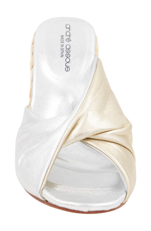 Andre Assous Merida Wedge Sandal In Metallic