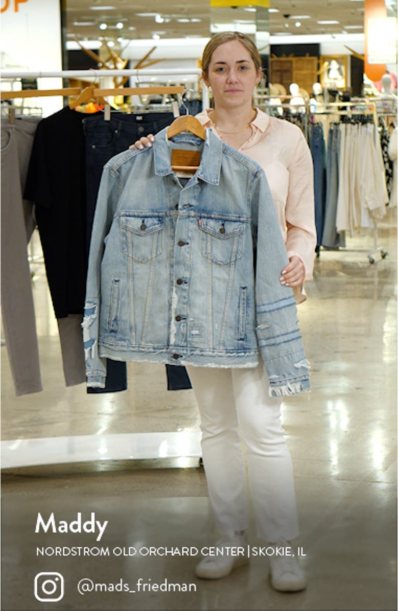 Distressed Cotton Denim Trucker Jacket, sales video thumbnail