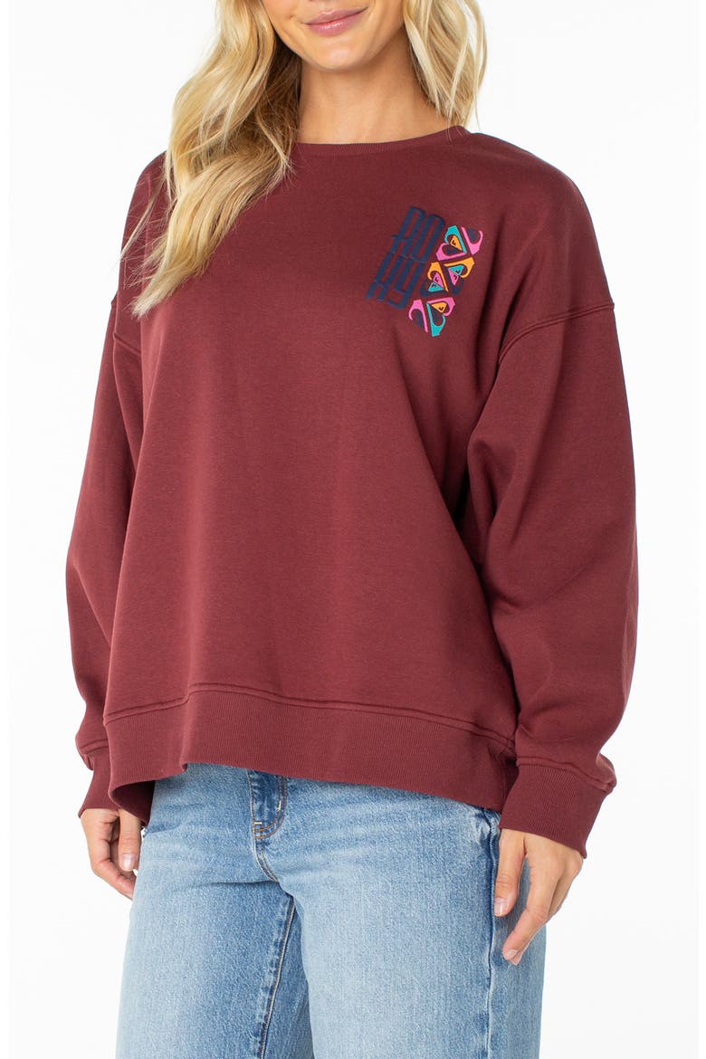 Morning Stroll Crewneck Sweatshirt, Main, color, PORT