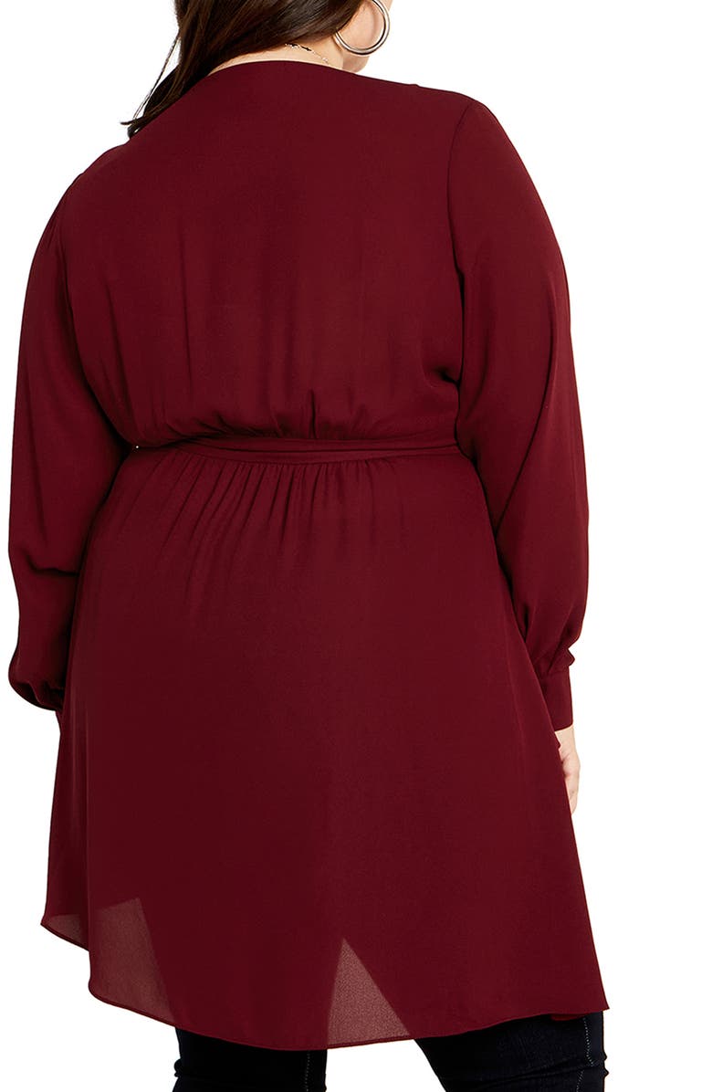 City Chic Sibara Long Sleeve Tunic Top, Alternate, color, 