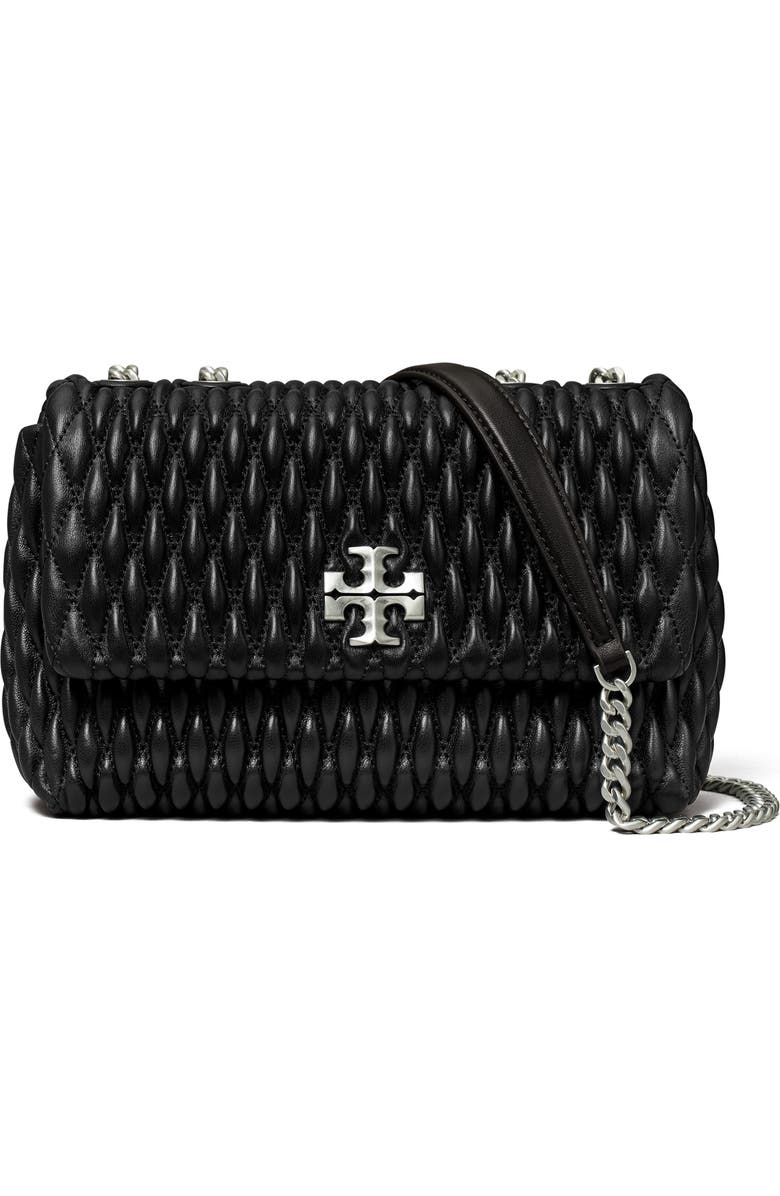 Tory Burch Kira Ruched Small Leather Convertible Shoulder Bag, Main, color,