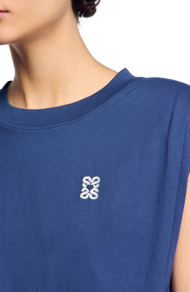 SANDRO Short draped T-shirt, Alternate, color,