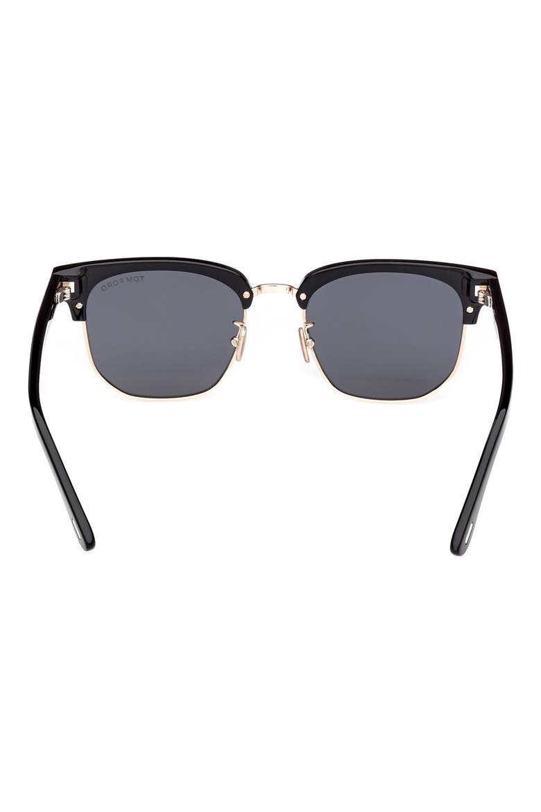 54mm Square Sunglasses, Alternate, color, SHINY BLACK / SMOKE