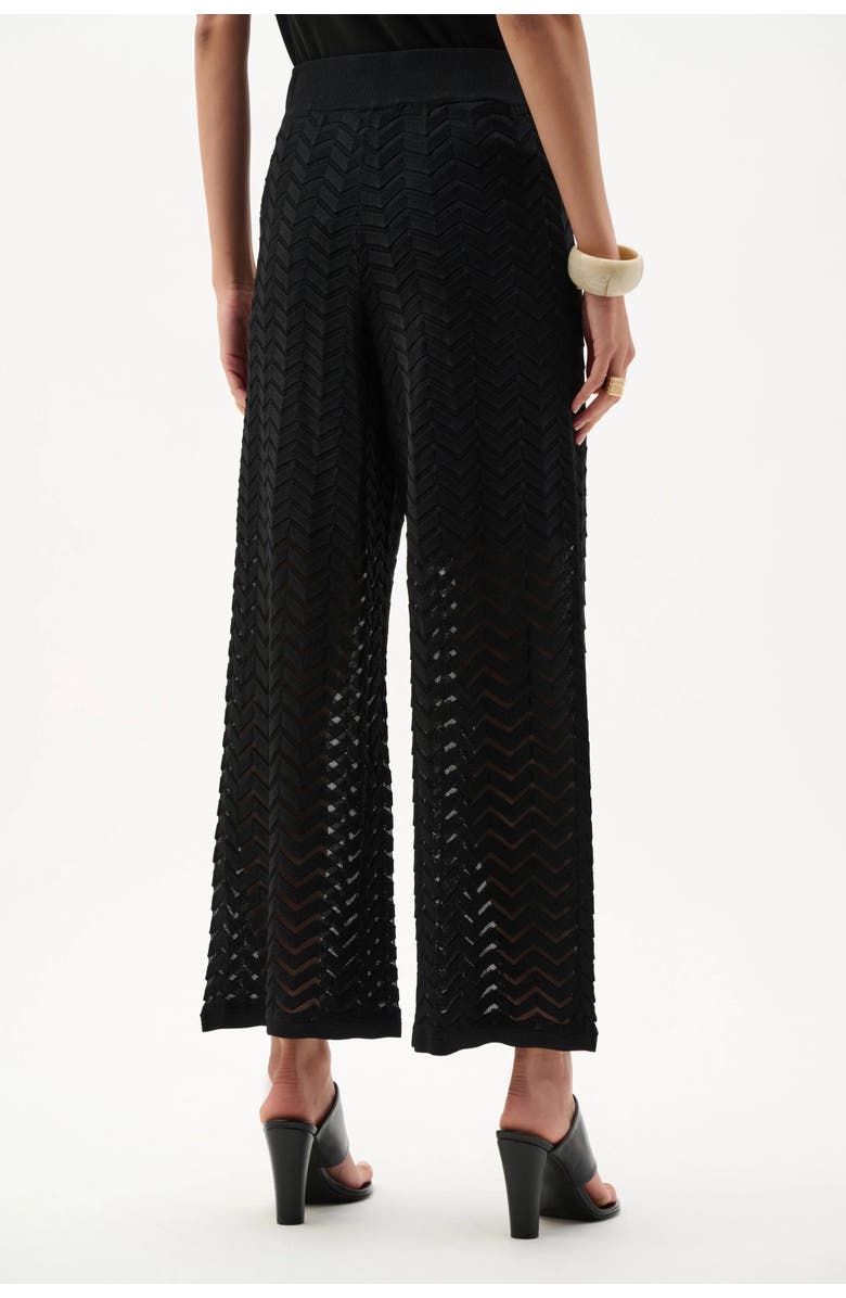 JOSEPH RIBKOFF Viscose Jacquard Knit Chevron Stitch Culotte Pants, Alternate, color, Black