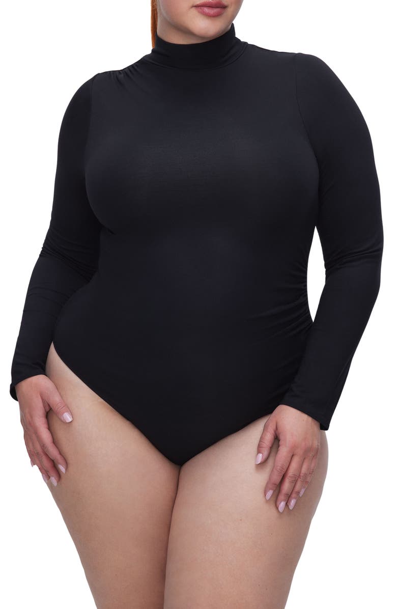 Good American Ruched Turtleneck Bodysuit, Alternate, color,