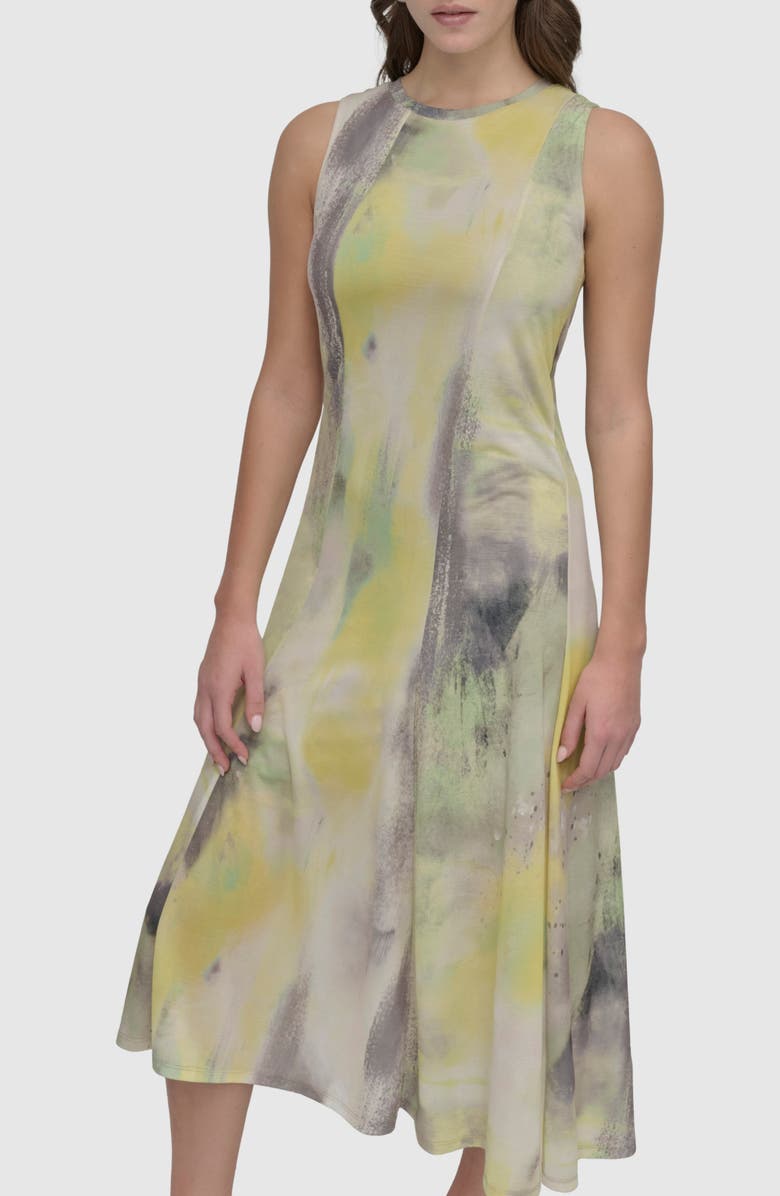 DKNY Print Slub Jersey Midi Dress, Alternate, color, 