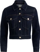 Alice + Olivia Chloe Boxy Crop Denim Jacket