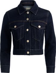 Alice + Olivia Chloe Boxy Crop Denim Jacket