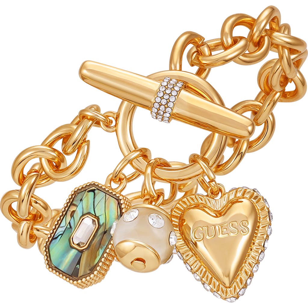 Guess Charm Toggle Bracelet In Gold