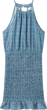 MANGO TEEN Print Smocked Halter Neck Minidress