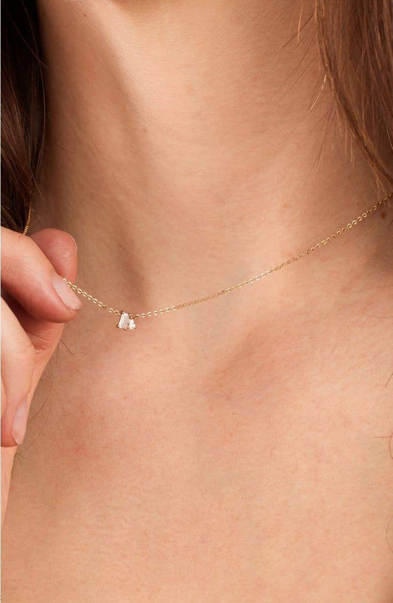 MADE BY MARY Toi et Moi Necklace, Alternate, color, Gold Vermeil