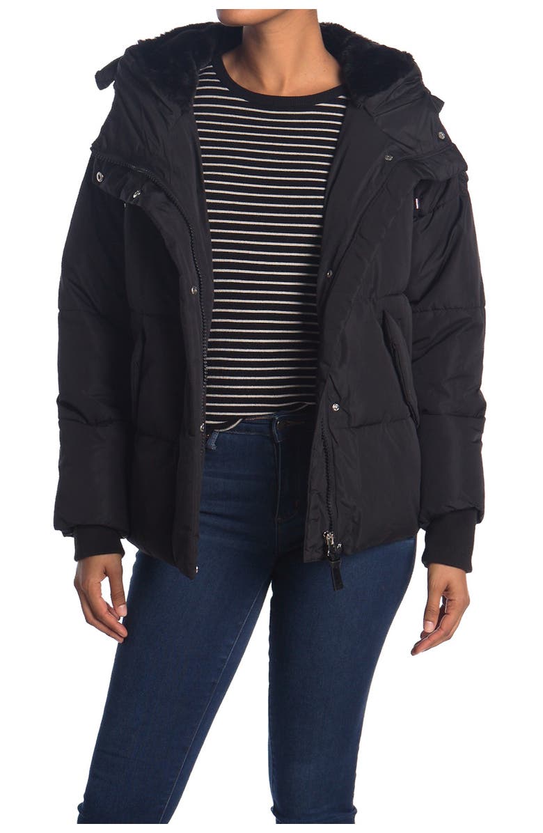 DKNY Short Puffer with Hood, Main, color,