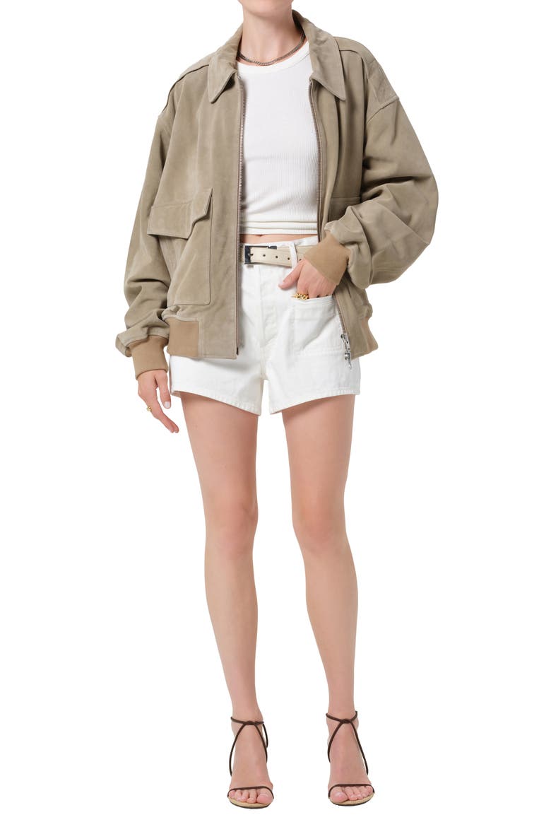 Vivienne Suede Jacket, Alternate, color, DEEP OLIVE
