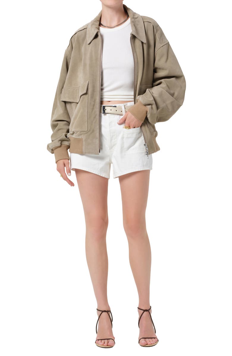 Citizens of Humanity Vivienne Suede Jacket, Alternate, color, Deep Olive