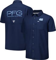 Columbia Men's Columbia Navy North Carolina Tar Heels PFG Slack Tide™ Omni-Shade™ Button-Up Camp Shirt