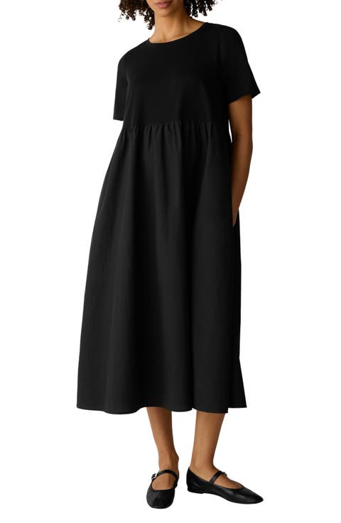 Sleeveless Organic Cotton Knit Midi Dress