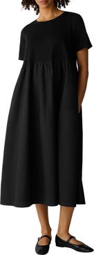 Eileen Fisher Sleeveless Organic Cotton Knit Midi Dress