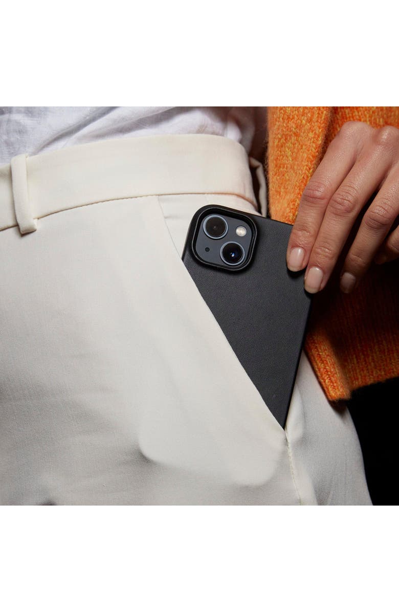 MUJJO Full Leather Case for iPhone 13, Alternate, color, Black