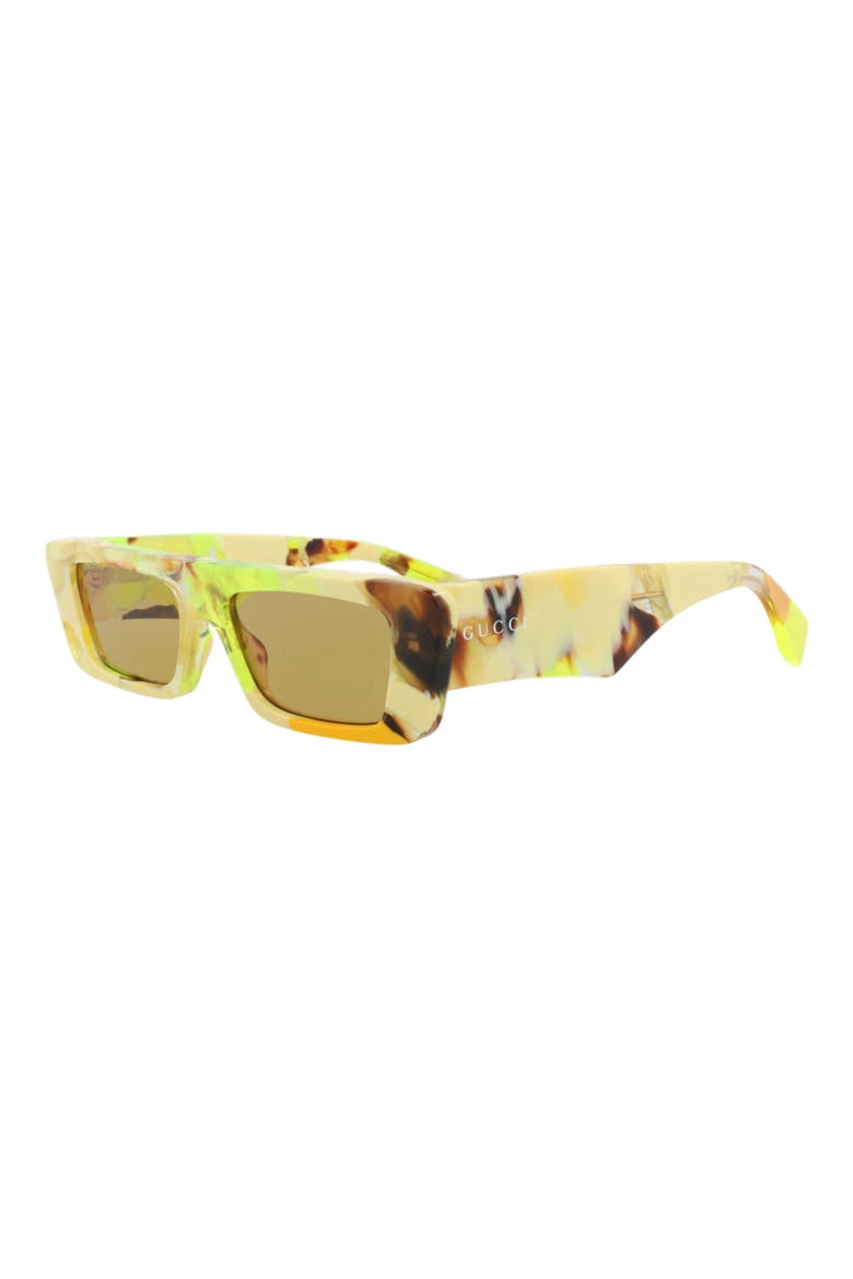 54mm Retangular Sunglasses, Alternate, color, YELLOW YELLOW BROWN