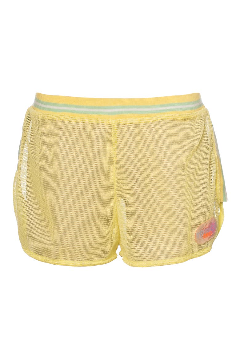 Golden Ray Kythi Mesh Cover-Up Shorts, Alternate, color, BRIGHT YELLOW