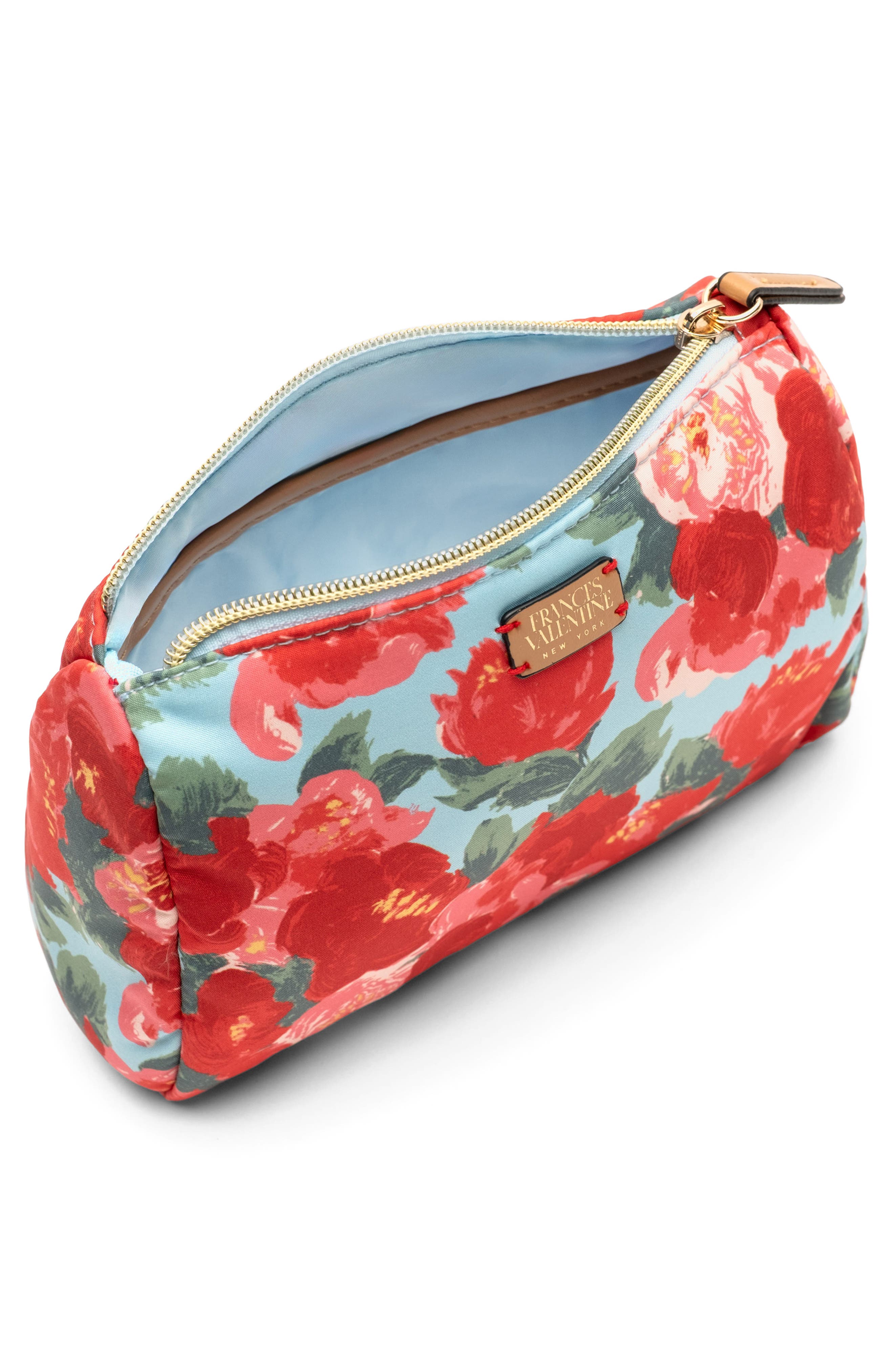 Frances Valentine Small Cosmetic Pouch, Alternate, color, Red/Light Blue