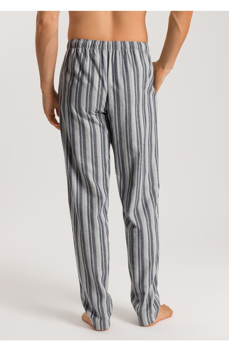 Hanro Cozy Comfort 100% Woven Cotton Flannel Pants, Alternate, color, Moonlight Stripe