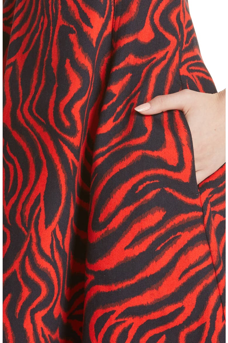 Zebra Print Denim A-Line Dress, Alternate, color, RED ZEBRA