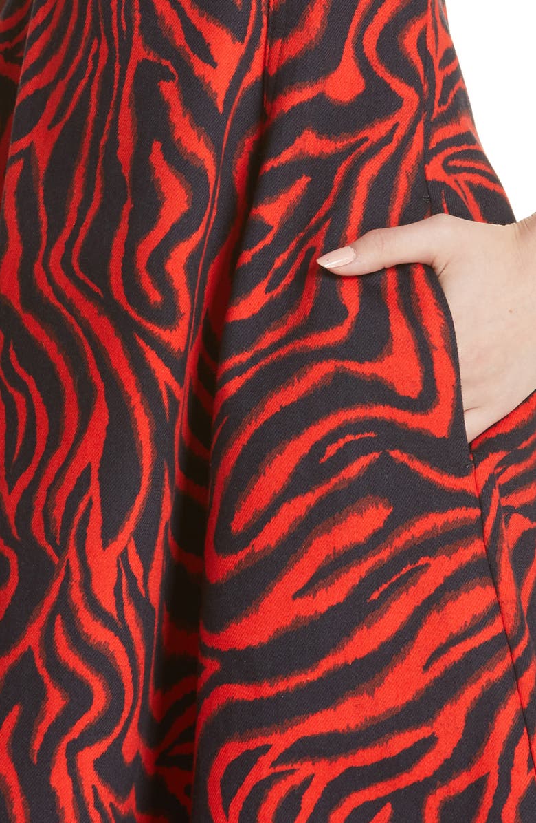 CALVIN KLEIN 205W39NYC Zebra Print Denim A-Line Dress, Alternate, color, 