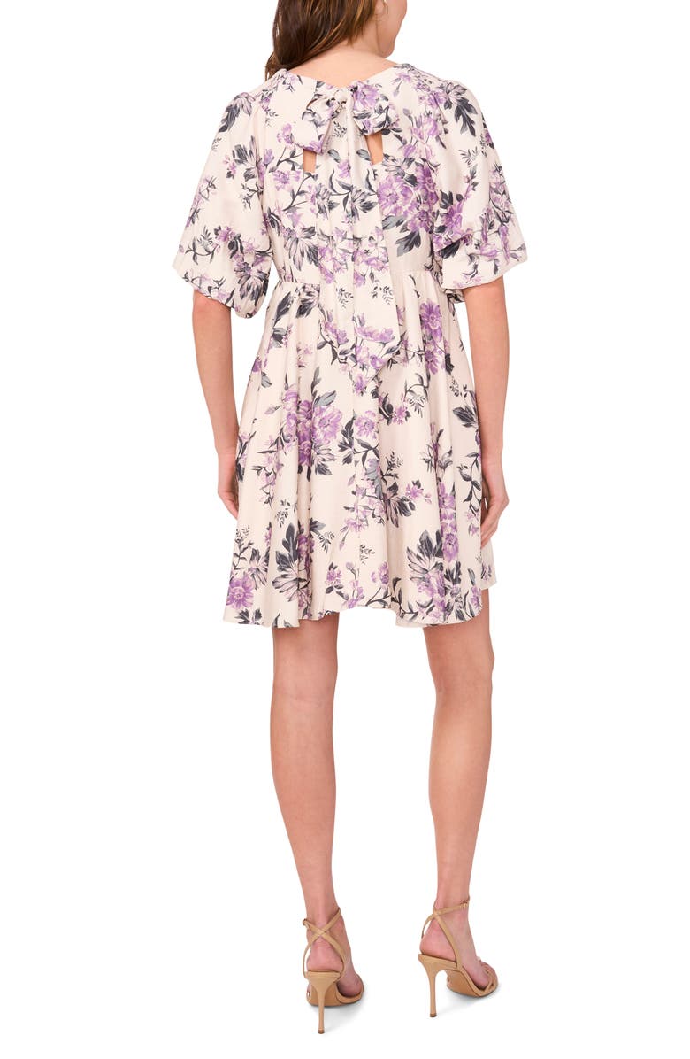 CeCe Floral Babydoll Minidress, Alternate, color, Chinois/ Green