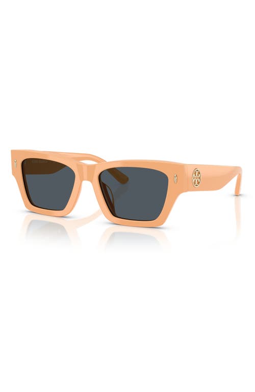 Tory Burch 52mm Rectangular Sunglasses In Dark Grey