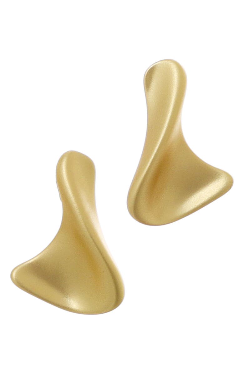 Adornia 14K Gold Plated Twisted Stud Earrings, Main, color, 