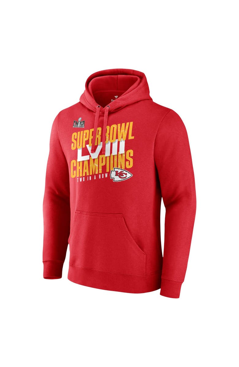 FANATICS Men's Fanatics Branded Red Kansas City Chiefs Super Bowl LVIII Champions Iconic Victory Pullover Hoodie, Alternate, color, 