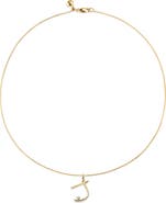 Monica Vinader Diamond Initial Pendant Necklace