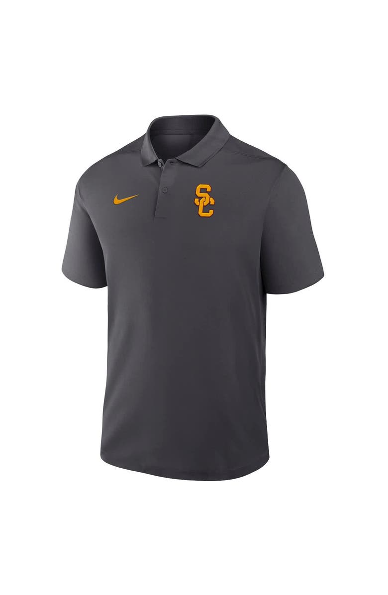 Nike Men's Nike Anthracite USC Trojans Primetime Victory Primary Logo Performance Polo, Alternate, color,