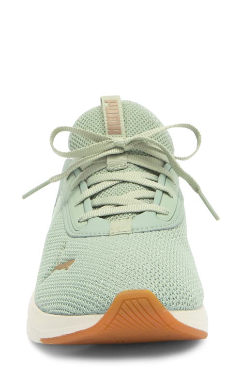 Puma Softride Ruby Luxe Sneaker In Green Fog- Gold-gum